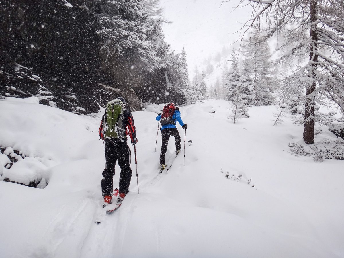 Aufstieg zur Winnebachseehütte im Schneetreiben