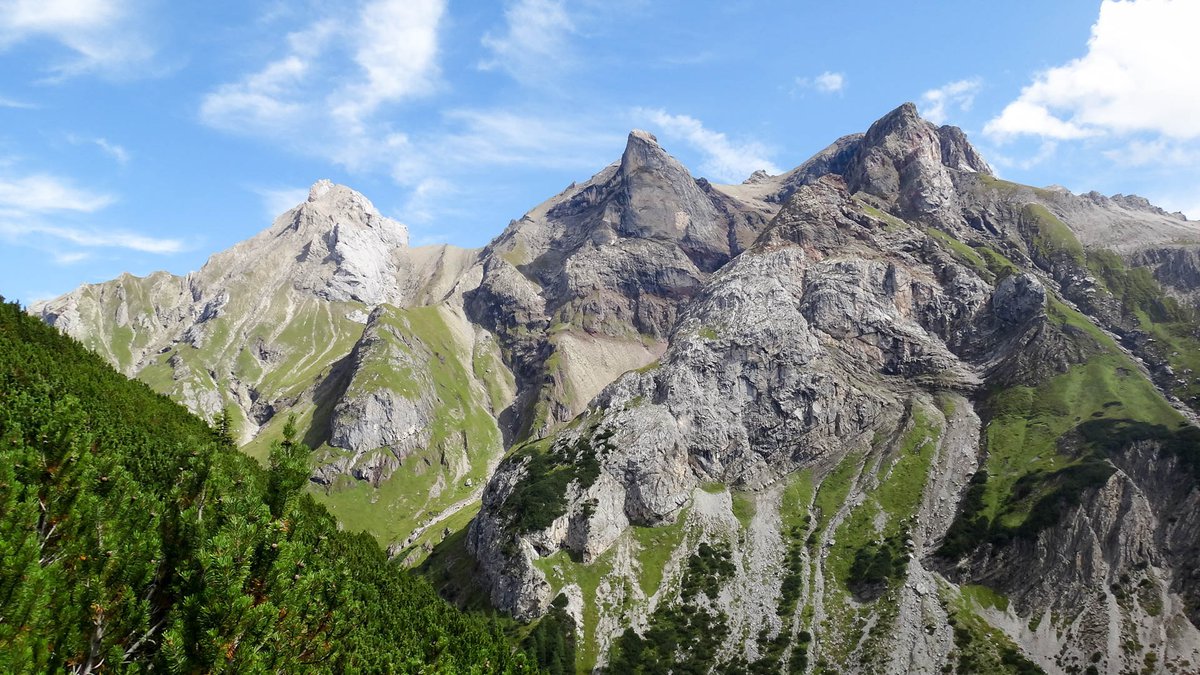 Ausblick auf Freispitze, Rote Platte und Rotspitze